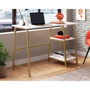 SAUDER North Avenue Single Ped Desk Wh , Spacious work area for various projects 430348